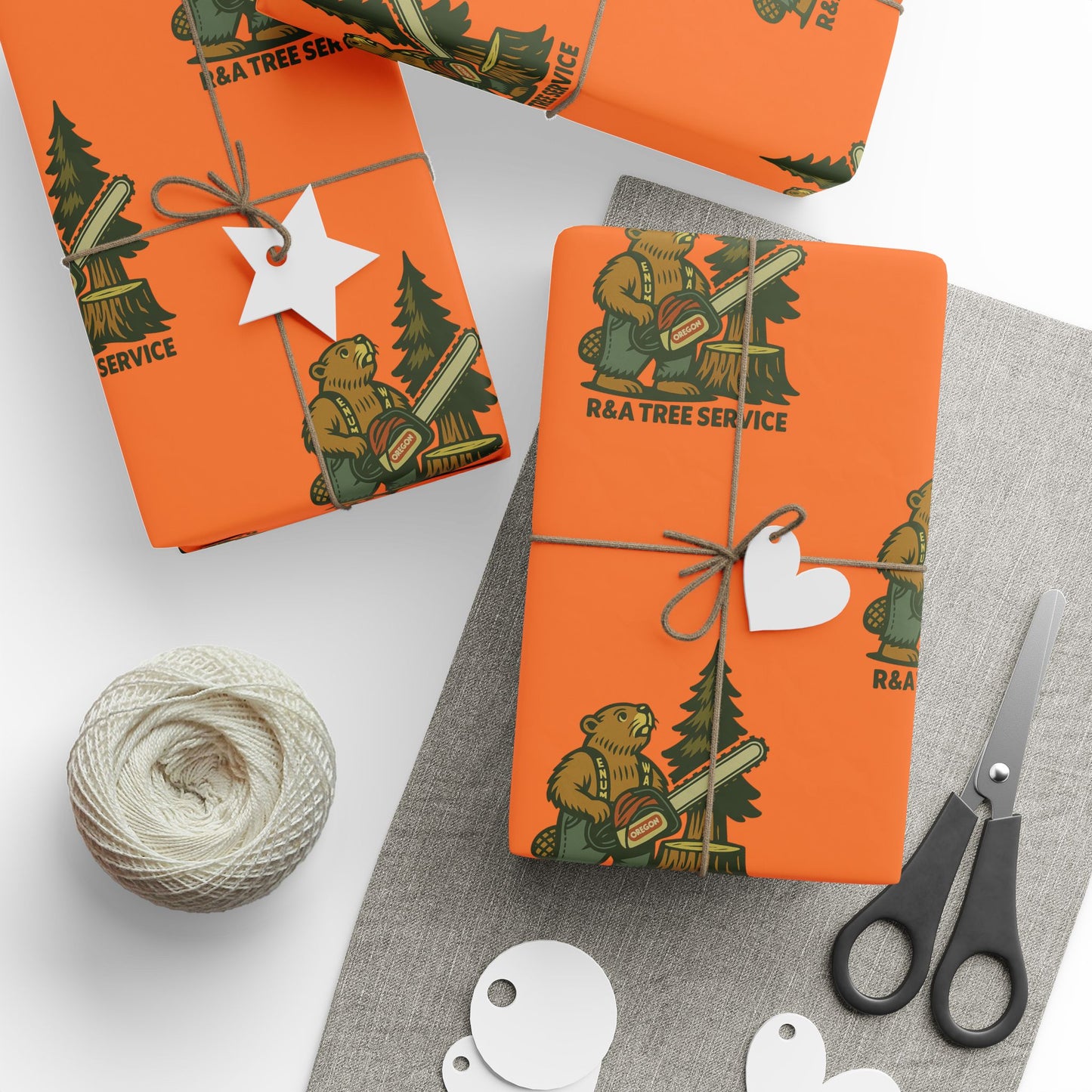 Wrapping Paper — Vintage Orange Beaver R&A