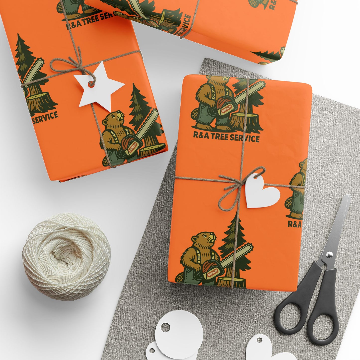 Wrapping Paper — Vintage Orange Beaver R&A
