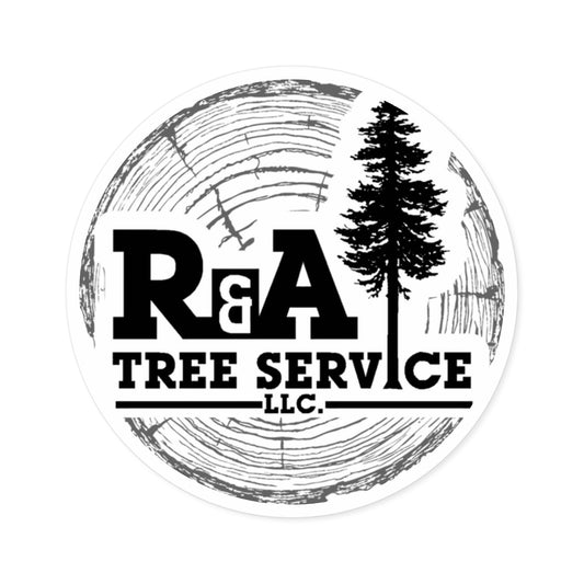 Round Tree Service Sticker — R&A Tree Service Logo (Indoor/Outdoor)
